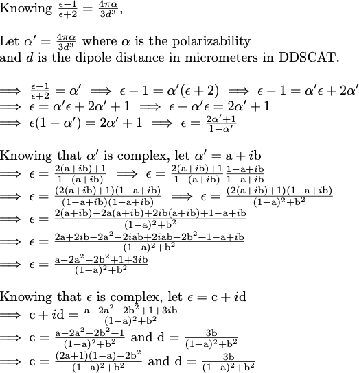 Polarizability to Dielectric Proof